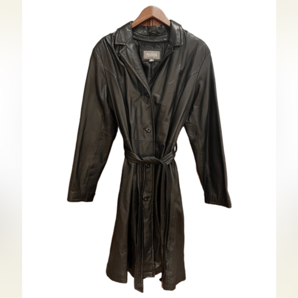Wilsons Leather Black Trench Coat